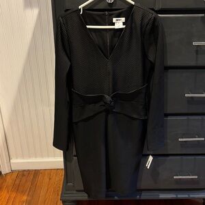 DKNY Elegant Black Textured Dress